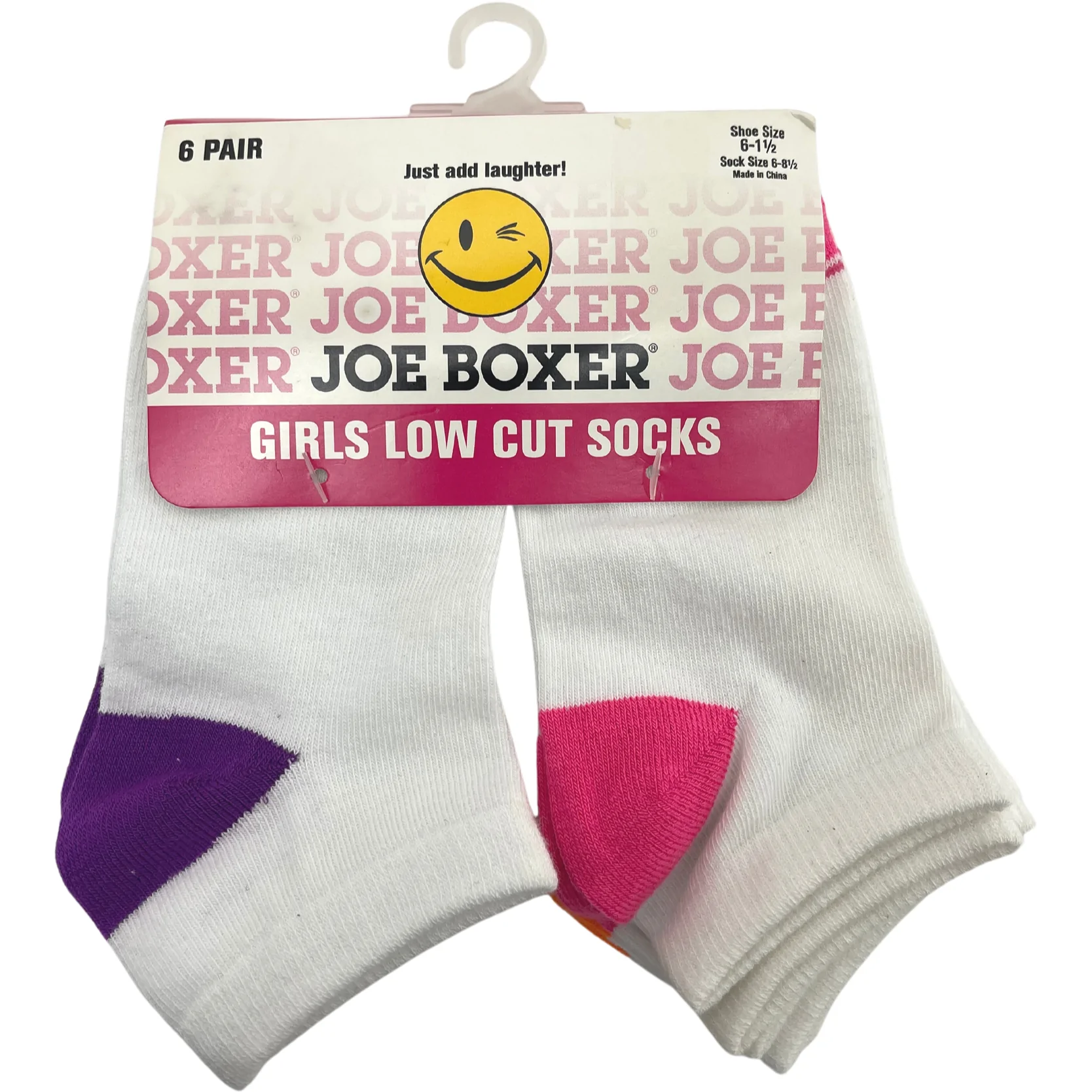 Joe Boxer Girl's Socks / Low Cut Socks / 6 Pack / With With Colours / Various Sizes