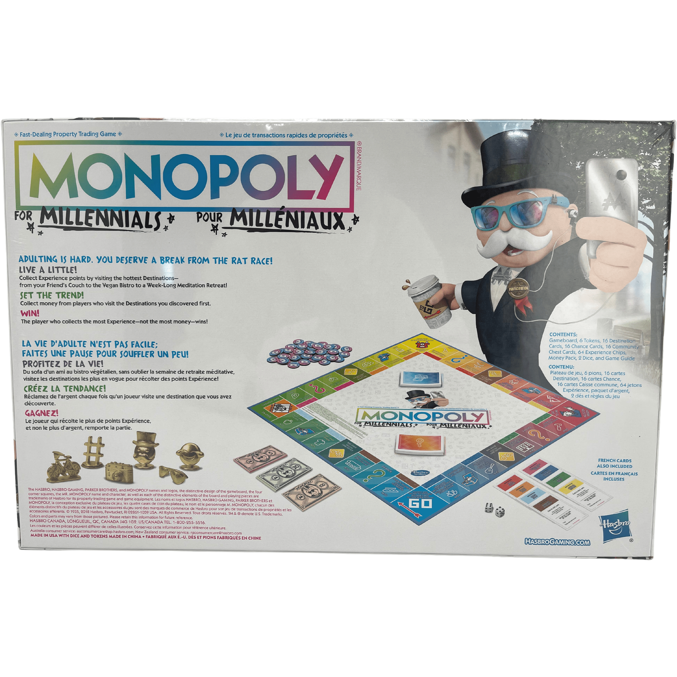 Monopoly "For Millennials" Board Game / Modern Monopoly Game / 2 to 4 Players / Complete Game