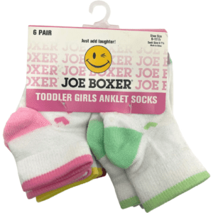 Joe Boxer Toddler Girl's Socks / Anklet Socks / 6 Pairs / Multicolour Pack / Various Sizes