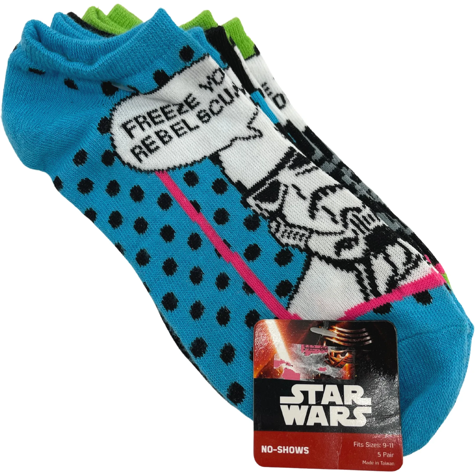 Star Wars Women's Socks / No Show Socks / 5 Pairs / Multicolour Pack / Shoe Size 9-11 **No Tags**