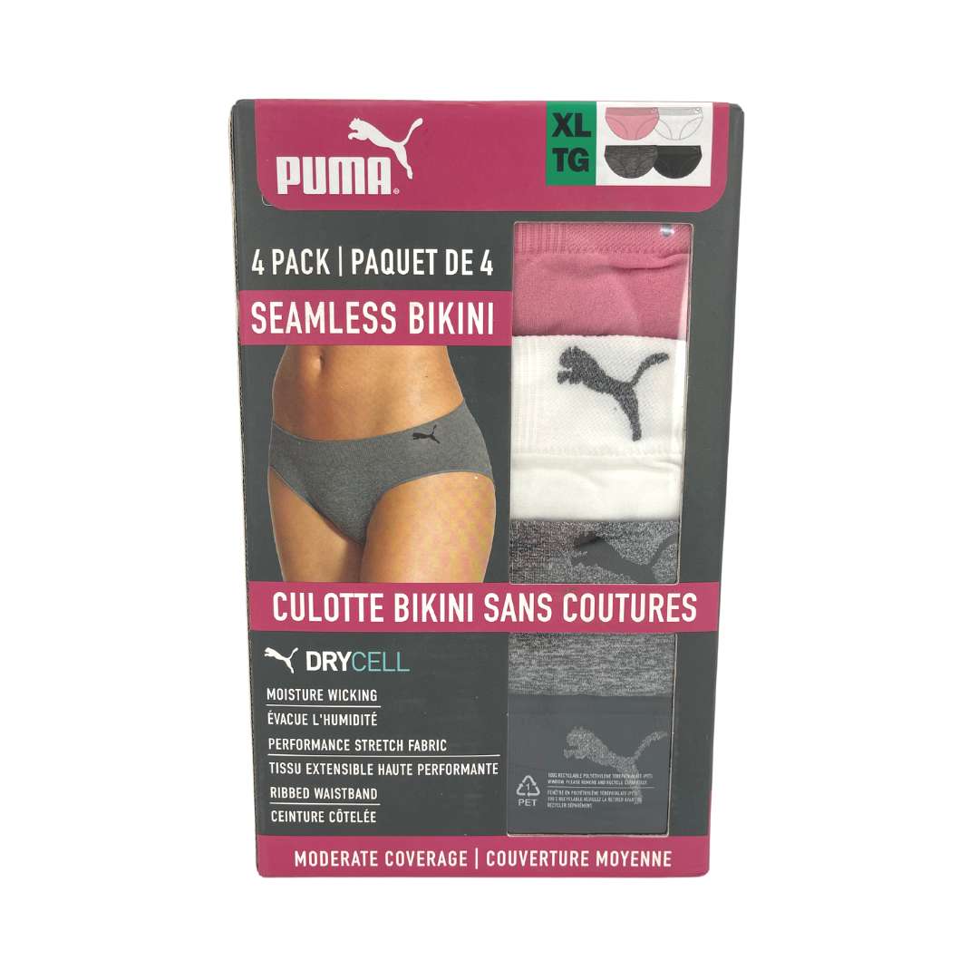 Gravere Diskriminering af køn gevinst Puma Women's Seamless Bikini 4 Pack of Underwear / Various Sizes –  CanadaWide Liquidations