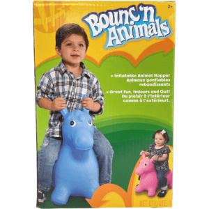 Bounc'n Animals Inflatable Animal Hopper / Pink Horse / Indoor and Outdoor Toy