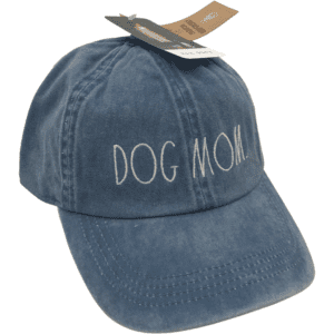 Rae Dunn Adult Baseball Cap / Adult Baseball Hat / "DOG MOM" / Denim Blue
