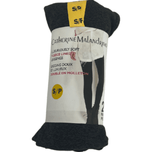 Catherine Malandrino Fleece Lined Leggings / 2 Pack / Black & Grey
