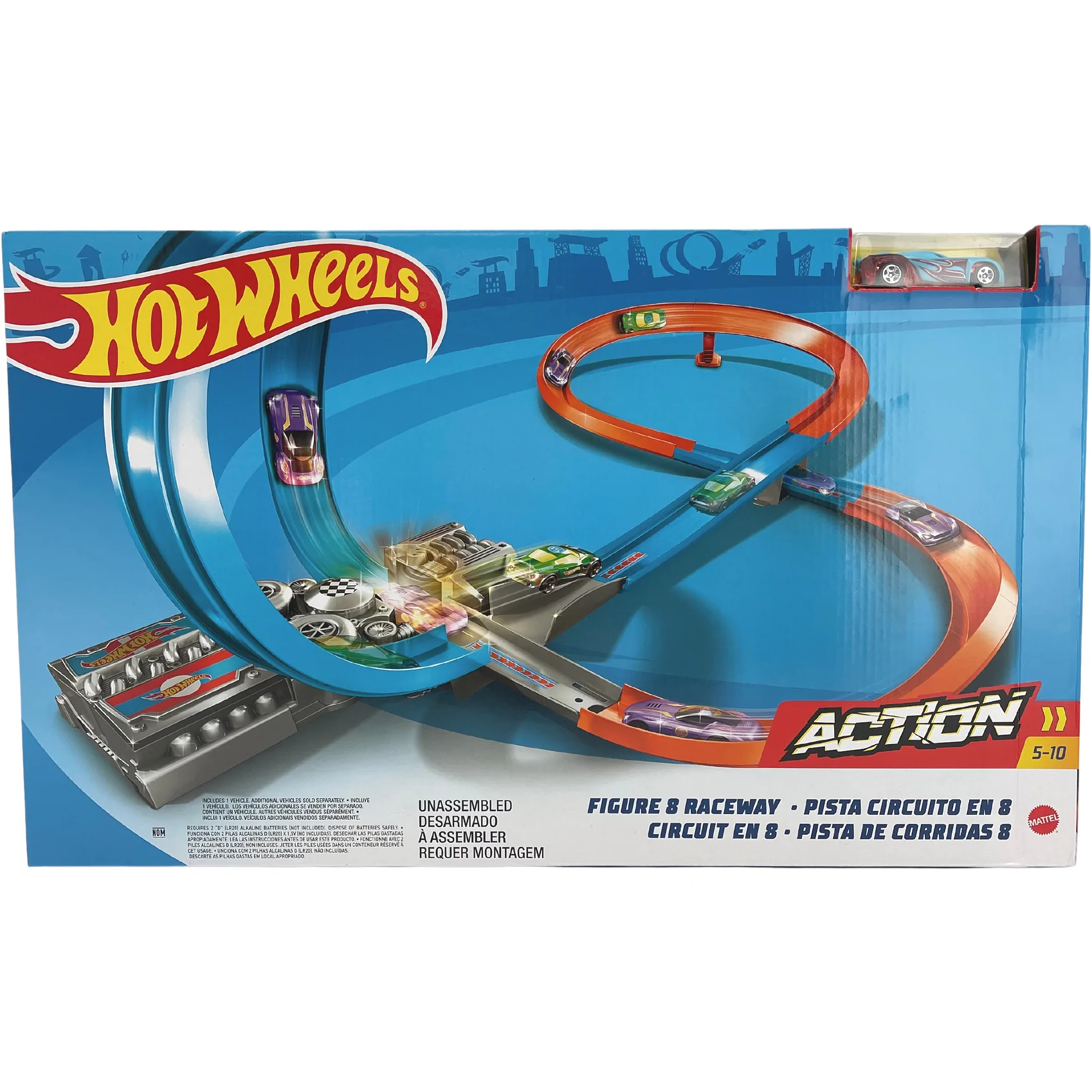 Hot Wheels Figure 8 Raceway / Action Track Set / 1 Car Included