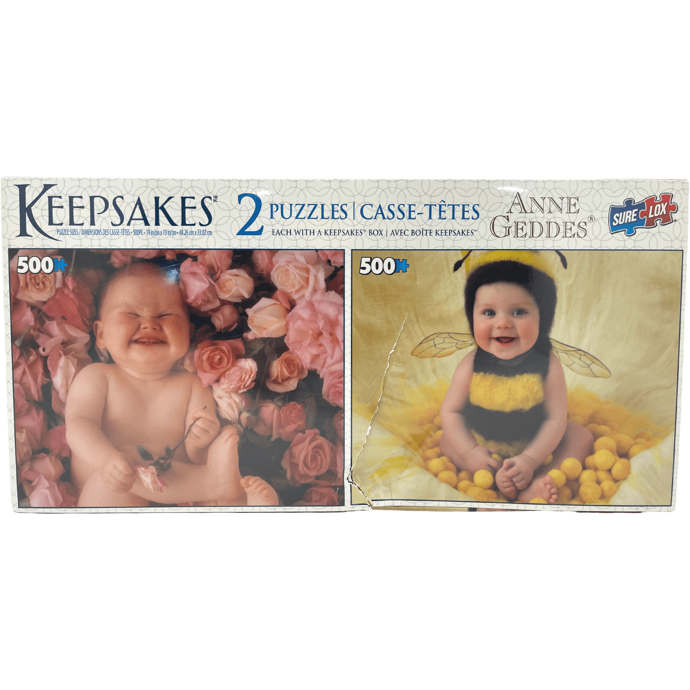 Keepsakes Set of 2 Puzzles / Anne Geddes Baby Puzzles / 500 Pieces Each / Tabletop Puzzles **DEALS**
