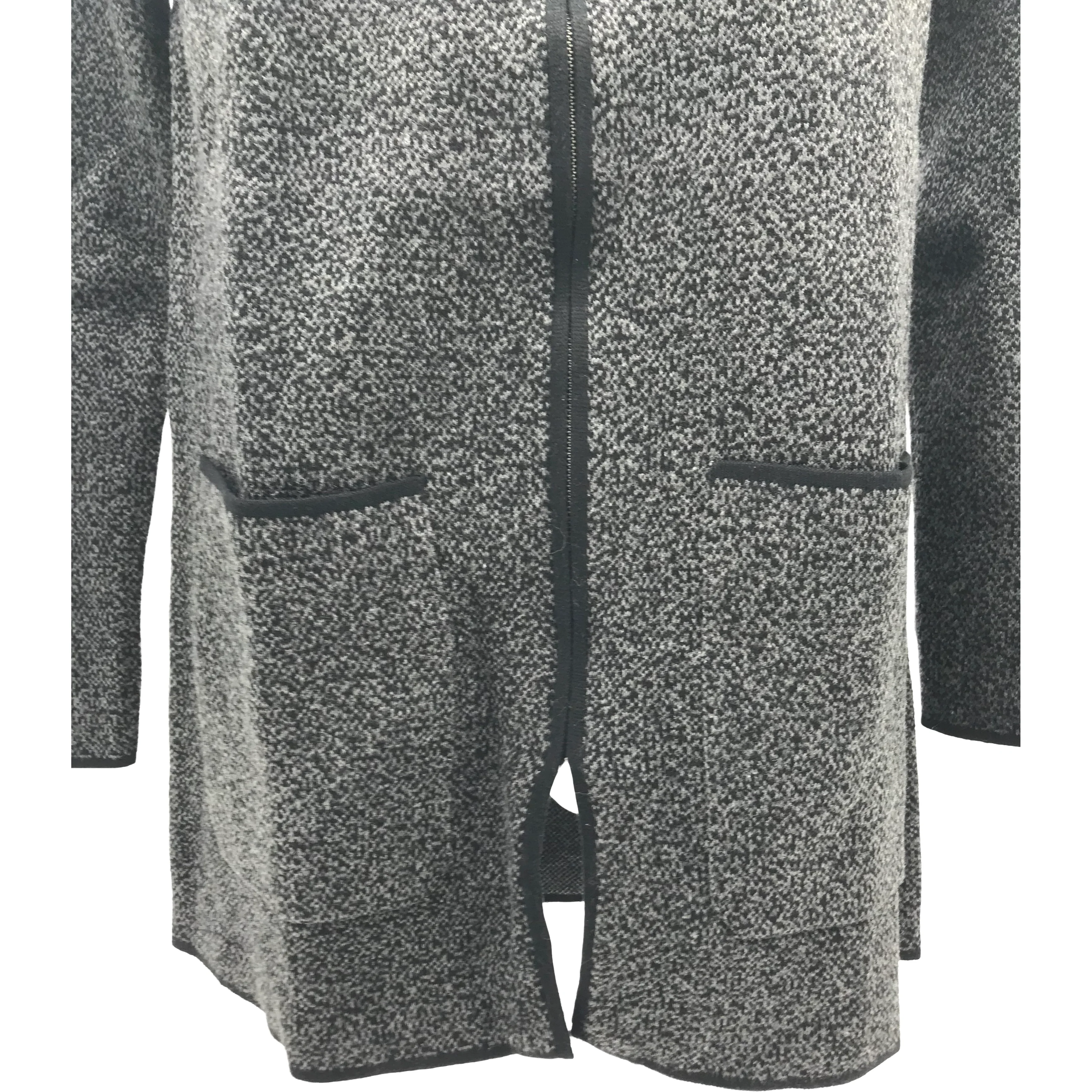 Nicole Miller Women's Zip Up Sweater / Black & Grey / Size Small