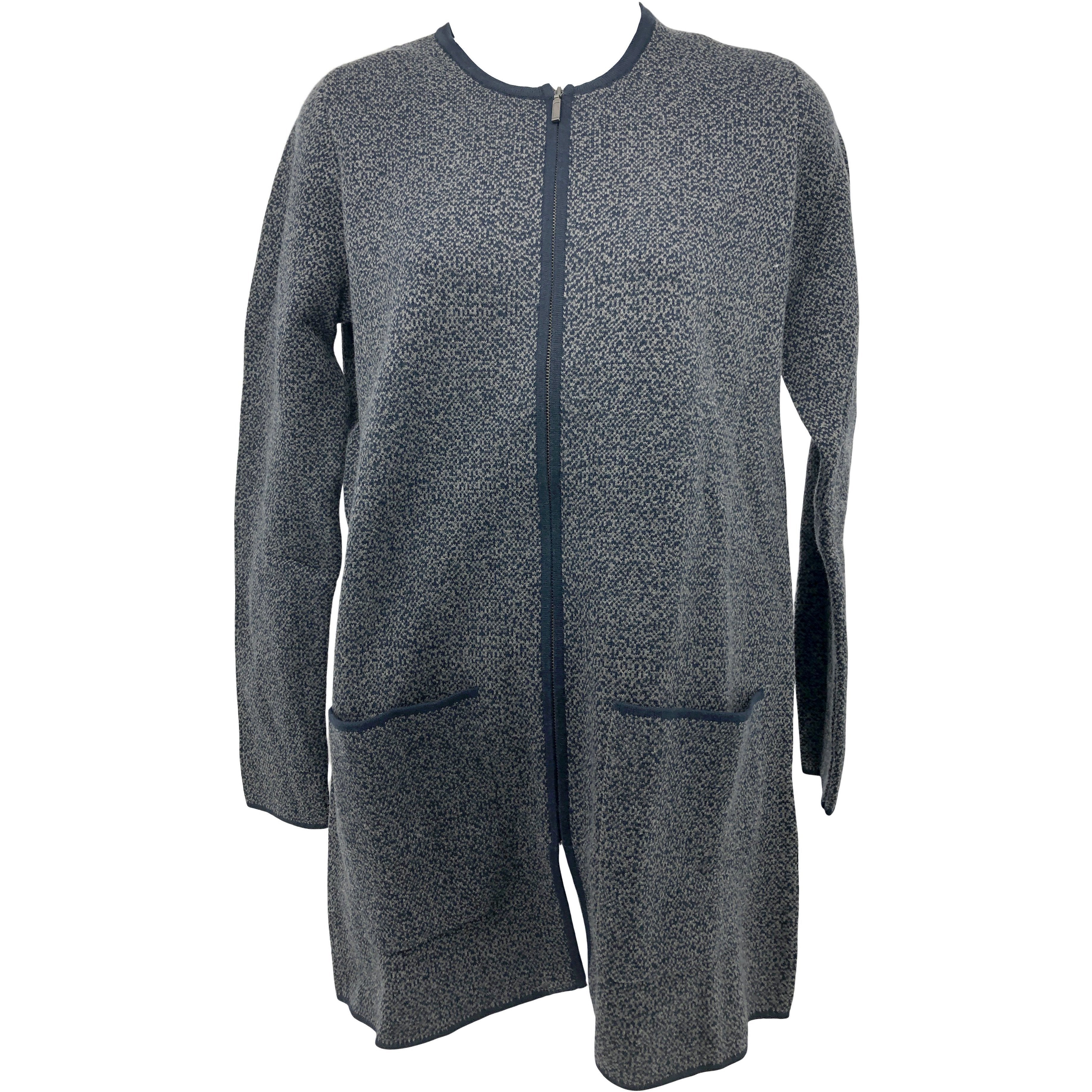 Nicole Miller Women's Zip Up Sweater / Grey & Blue / Various Sizes