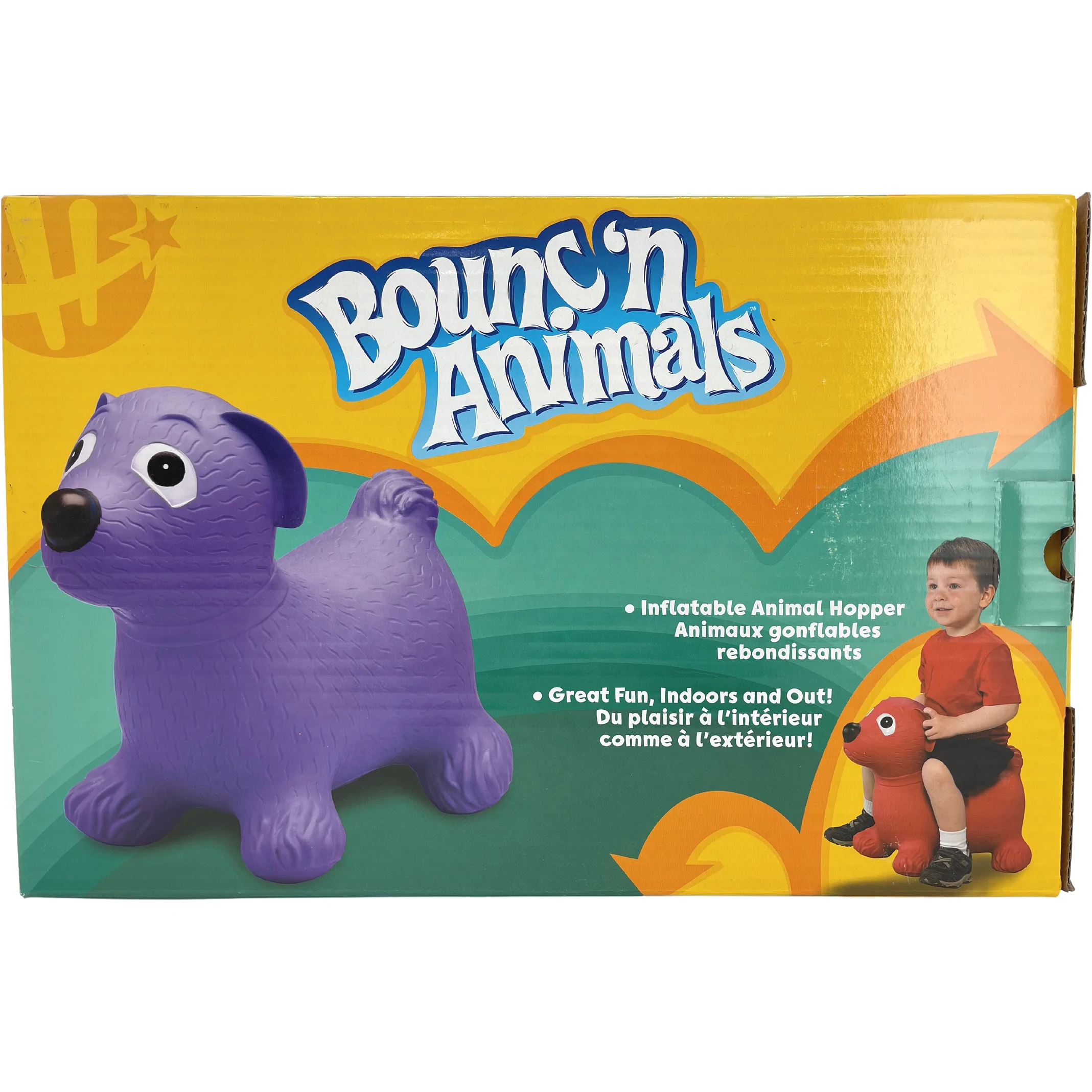 Bounc'n Animals Inflatable Animal Hopper / Purple Dog / Indoor and Outdoor Toy