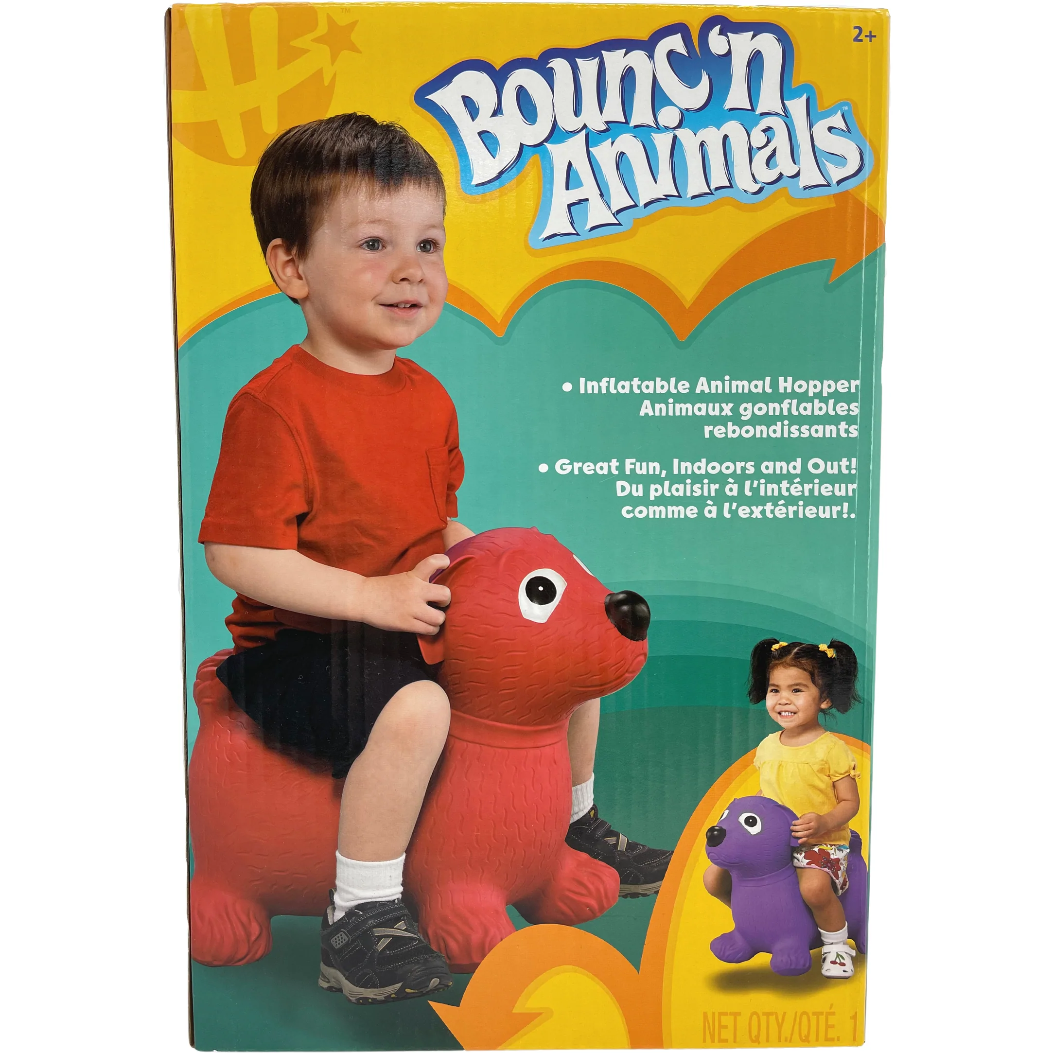Bounc'n Animals Inflatable Animal Hopper / Purple Dog / Indoor and Outdoor Toy