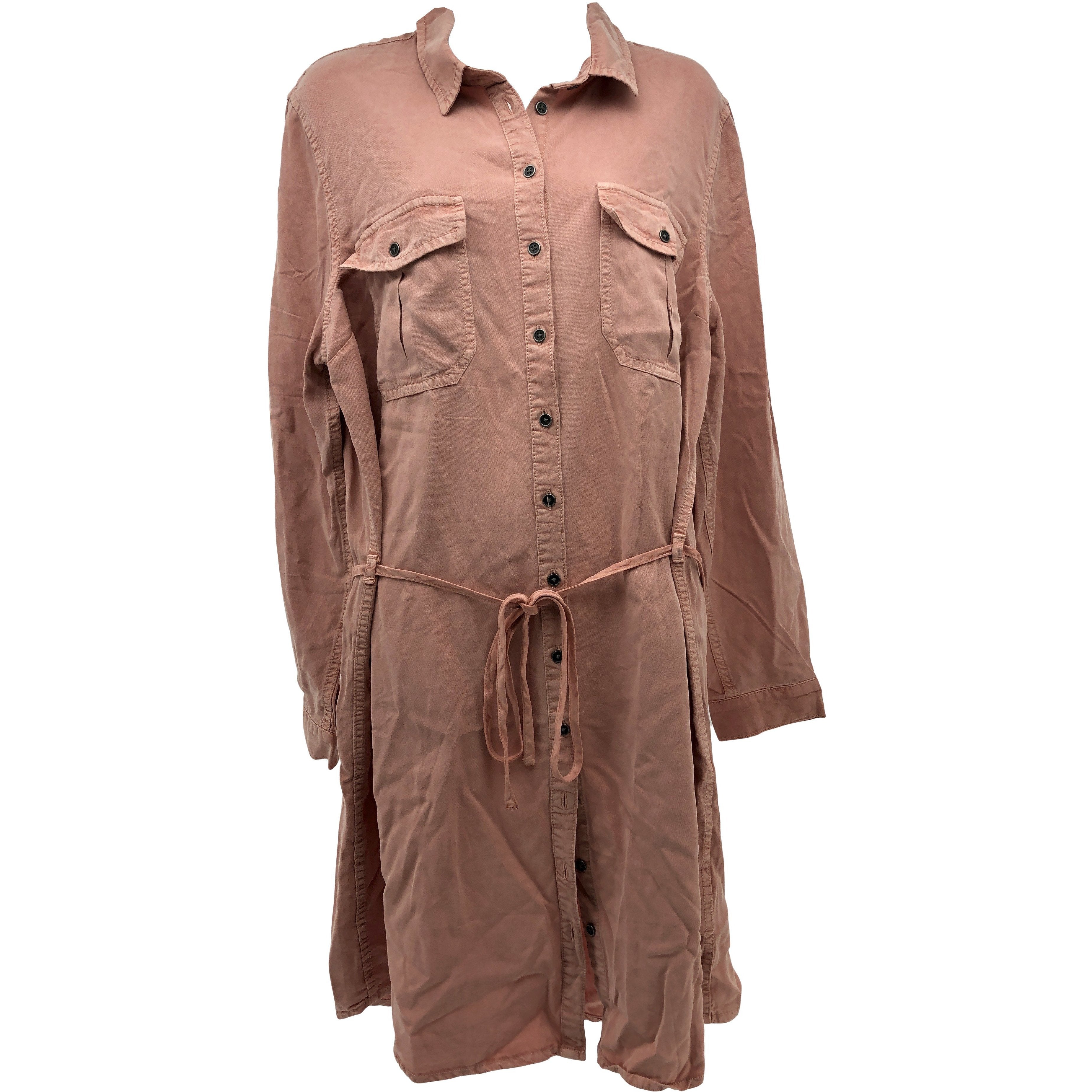Parasuco Women's Denim Dress / Button Up / Light Pink / Size Medium