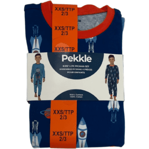 Pekkle Kid's 4 Piece Pajama Set / Pyjama Set / Size XXS (2/3) | Space Theme