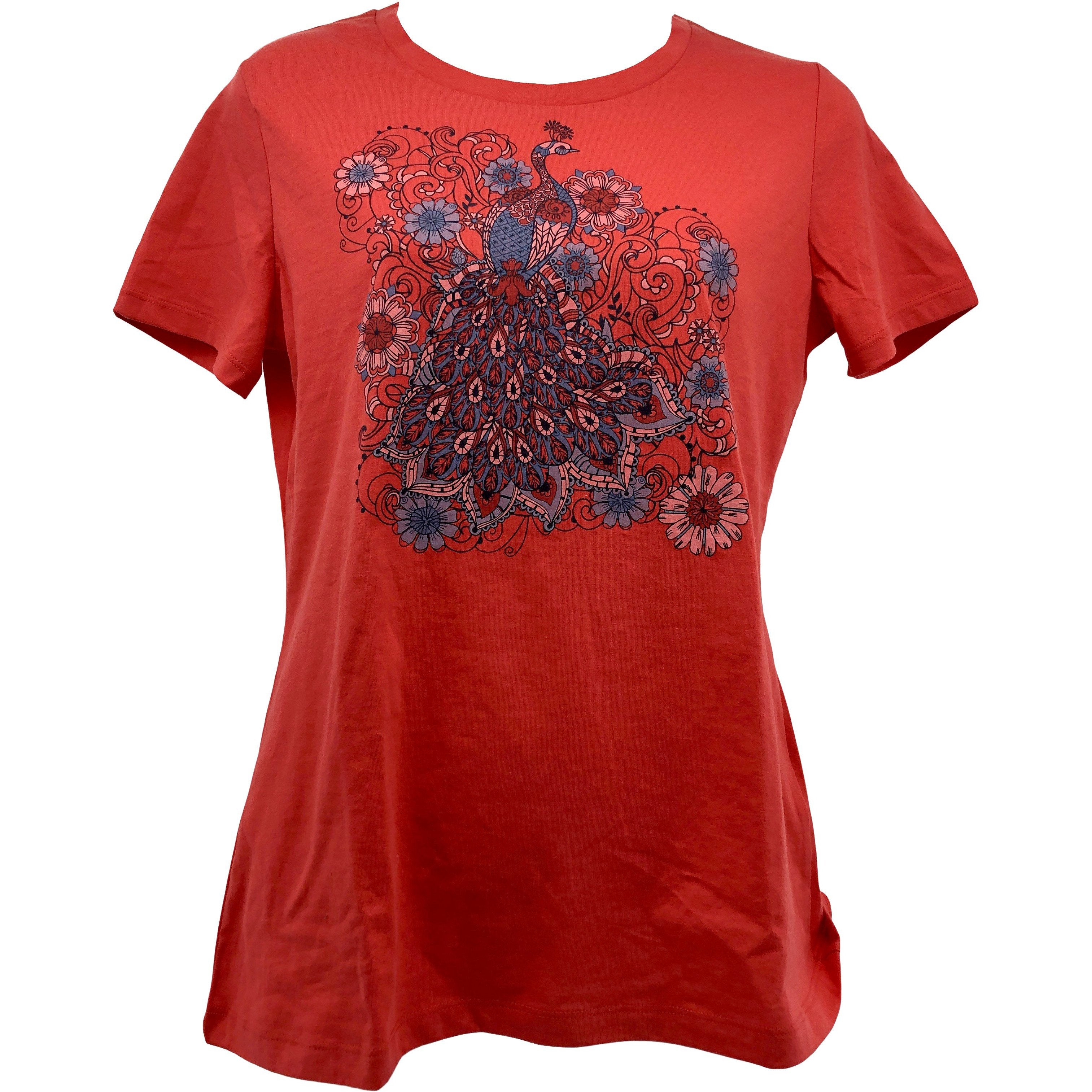 Sansara Women's Graphic T-Shirt / Peacock / Red / Various Sizes