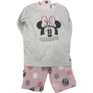 Disney Girl's Pajamas Set: Minnie Mouse / Grey & Pink / Various Sizes