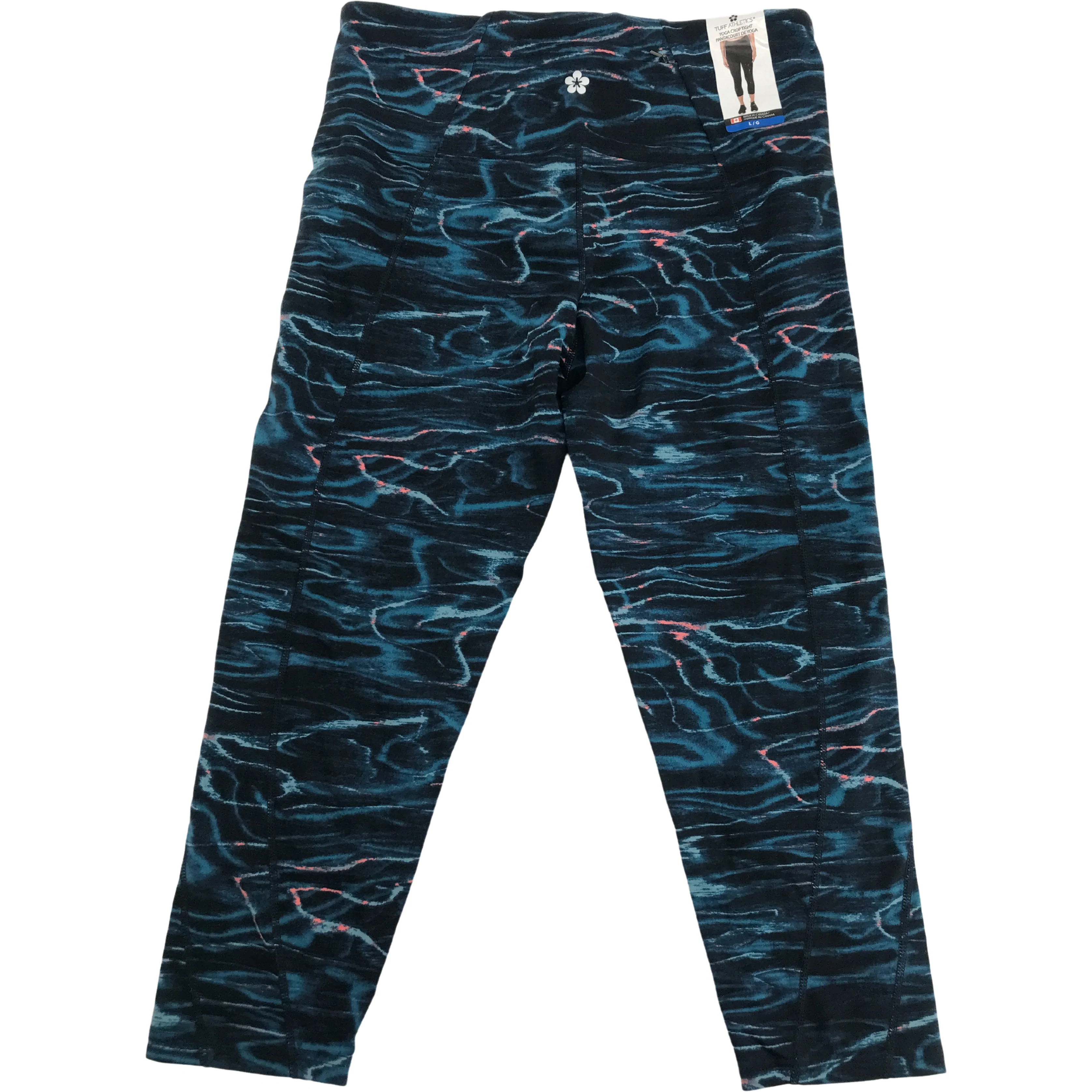 Blue Patterned Women's Capri Yoga Pants