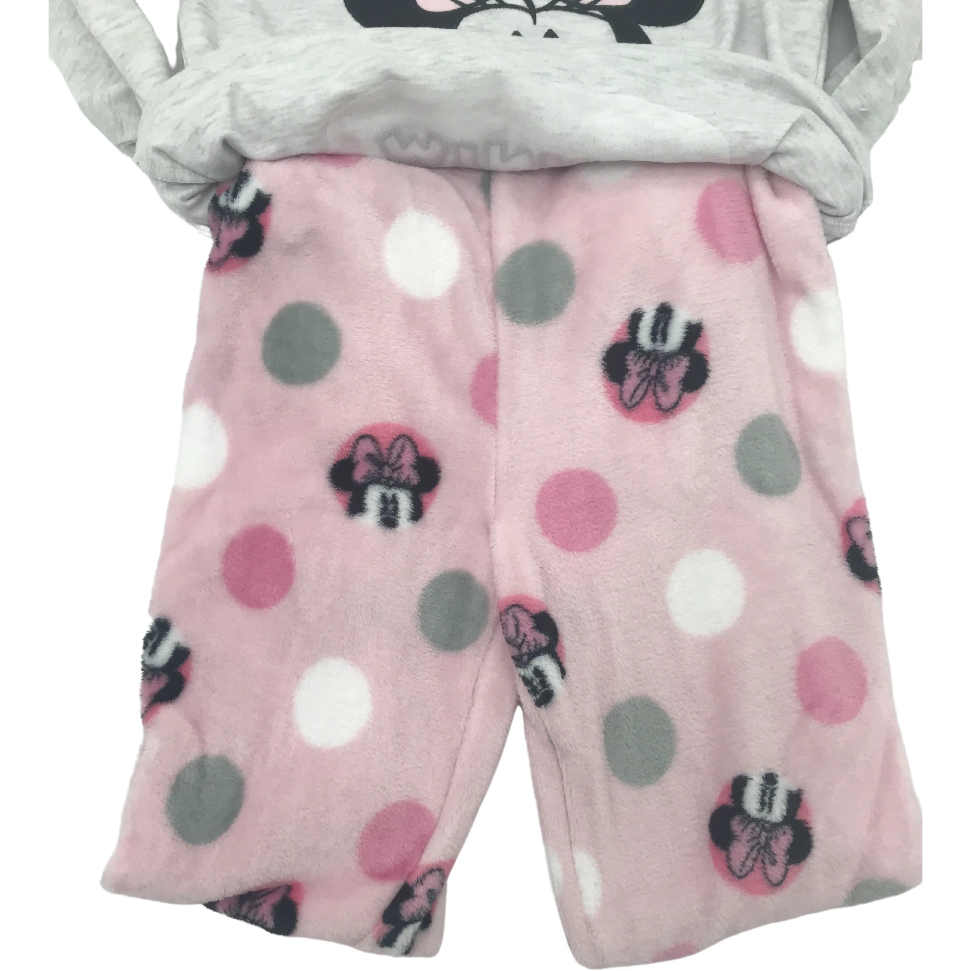 Disney Girl's Pajamas Set: Minnie Mouse / Grey & Pink / Medium (7/8)
