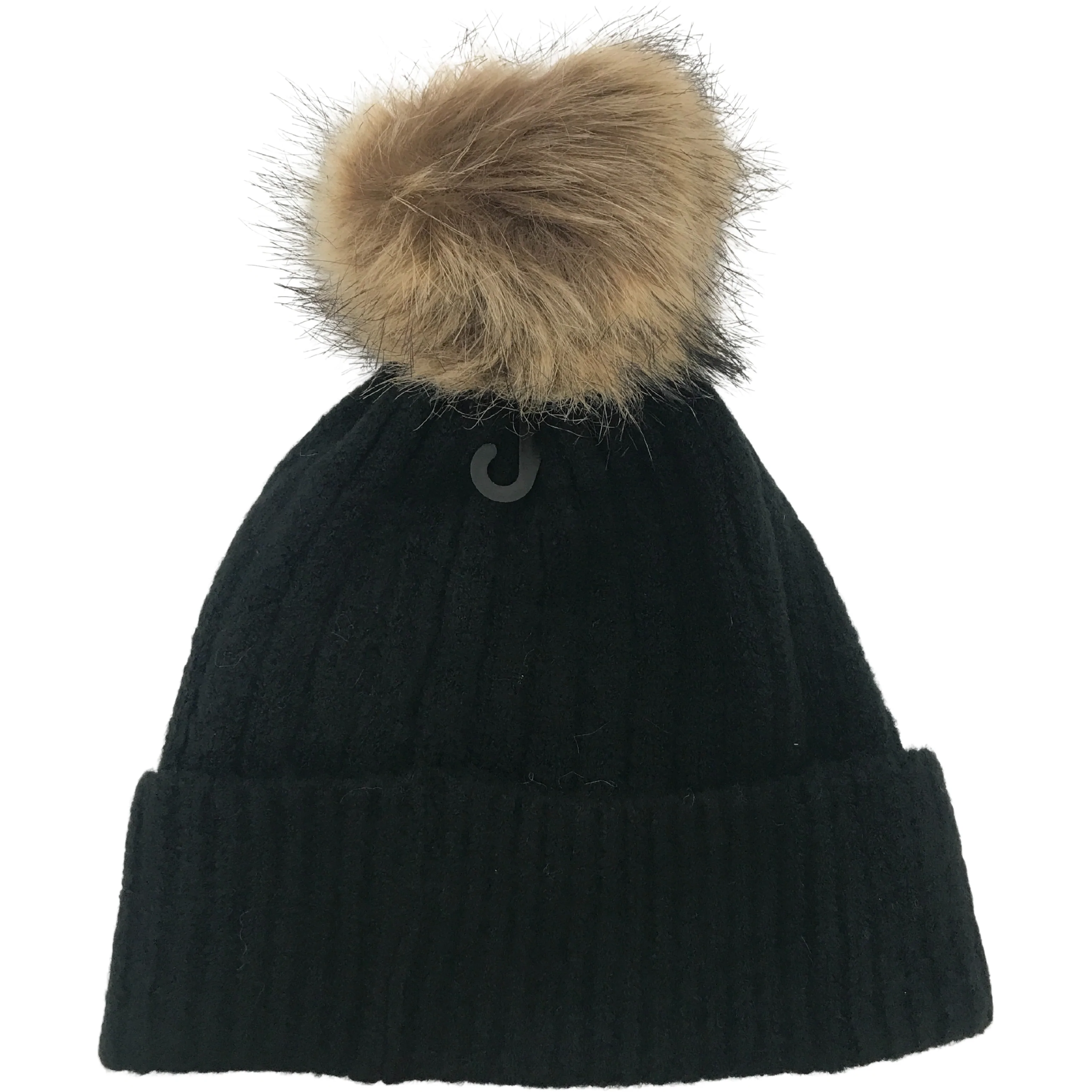 David & Young Women's Winter Hat / "DOG MOM" / Pompom / Faux Fur