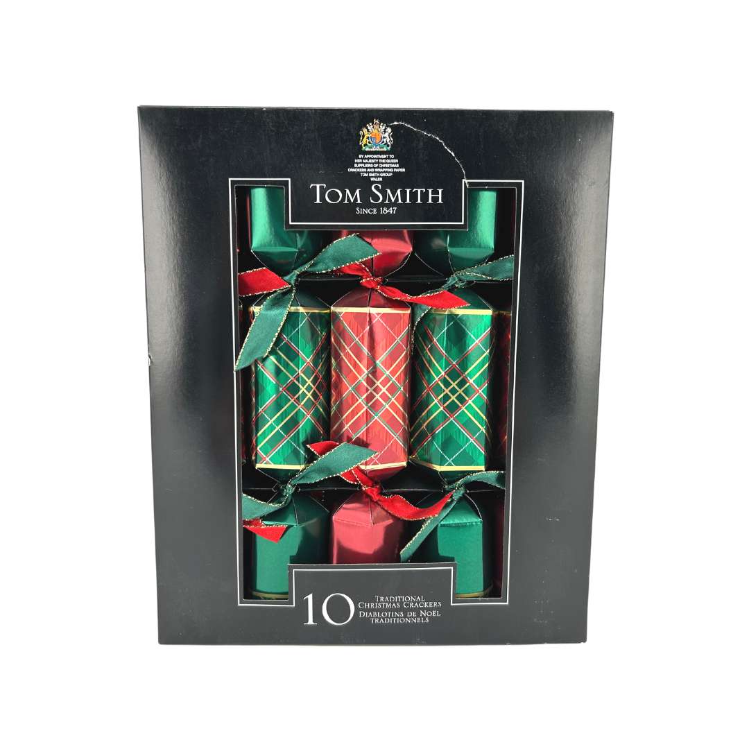 Tom Smith Red & Green Christmas Crackers : 10 Pack