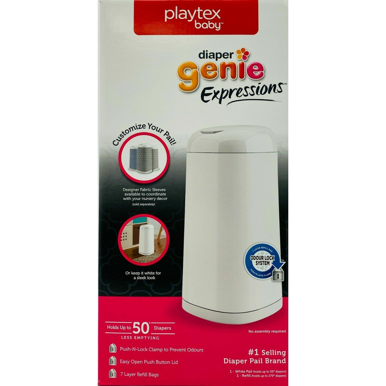 Playtex Baby Diaper Genie:  Expressions / Up to 50 Baby Diapers