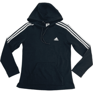 Adidas Women's Sweater / Ladies Hoodie / Black with Classic White Stripes / Various Sizes