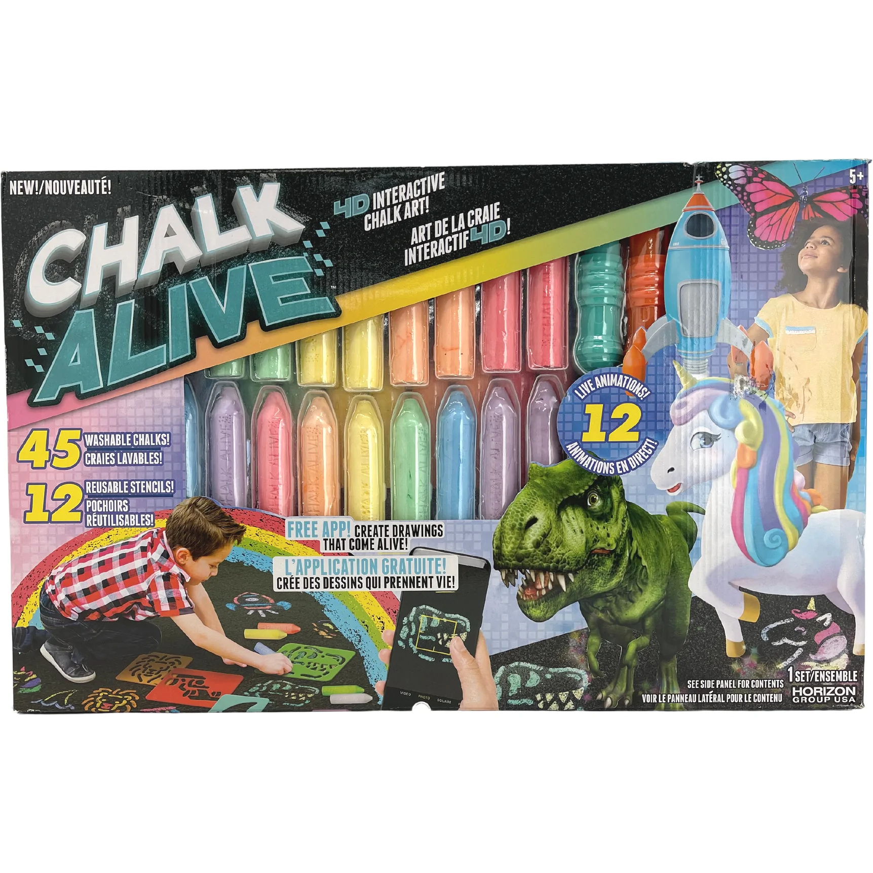 Horizon Group Chalk Alive Chalk Set / 4D Interactive Chalk Art Kit CanadaWide Liquidations