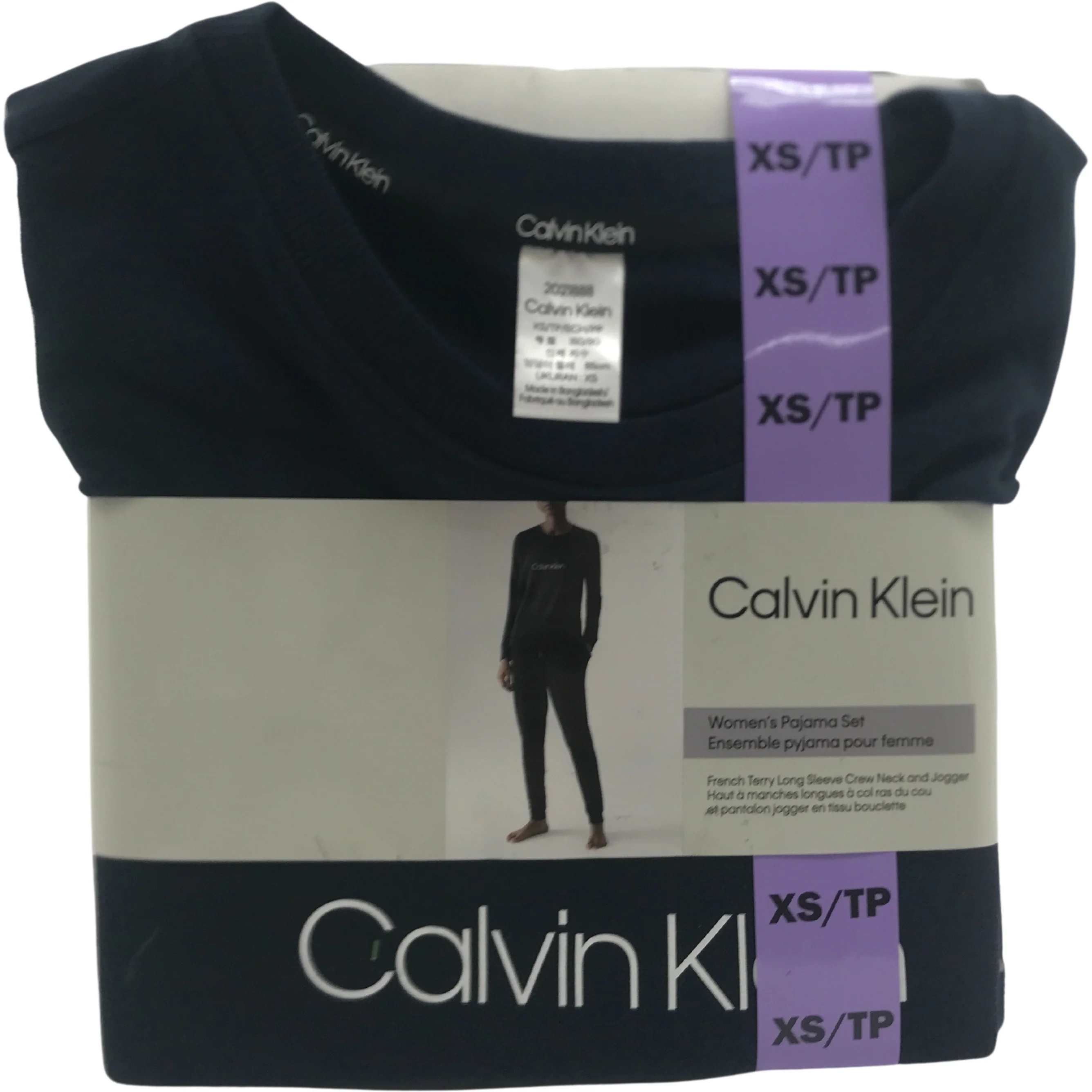 Calvin Klein Women's Pyjama Set / Top & Bottom Set / Navy Blue / Various Sizes