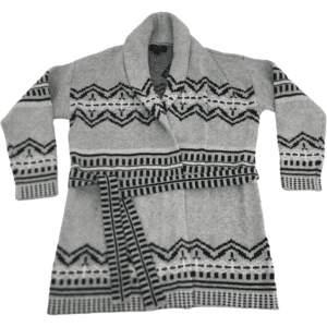 Rachel Roy Women's Tie Up Sweater: Grey & Black Patterned / Various Sizes