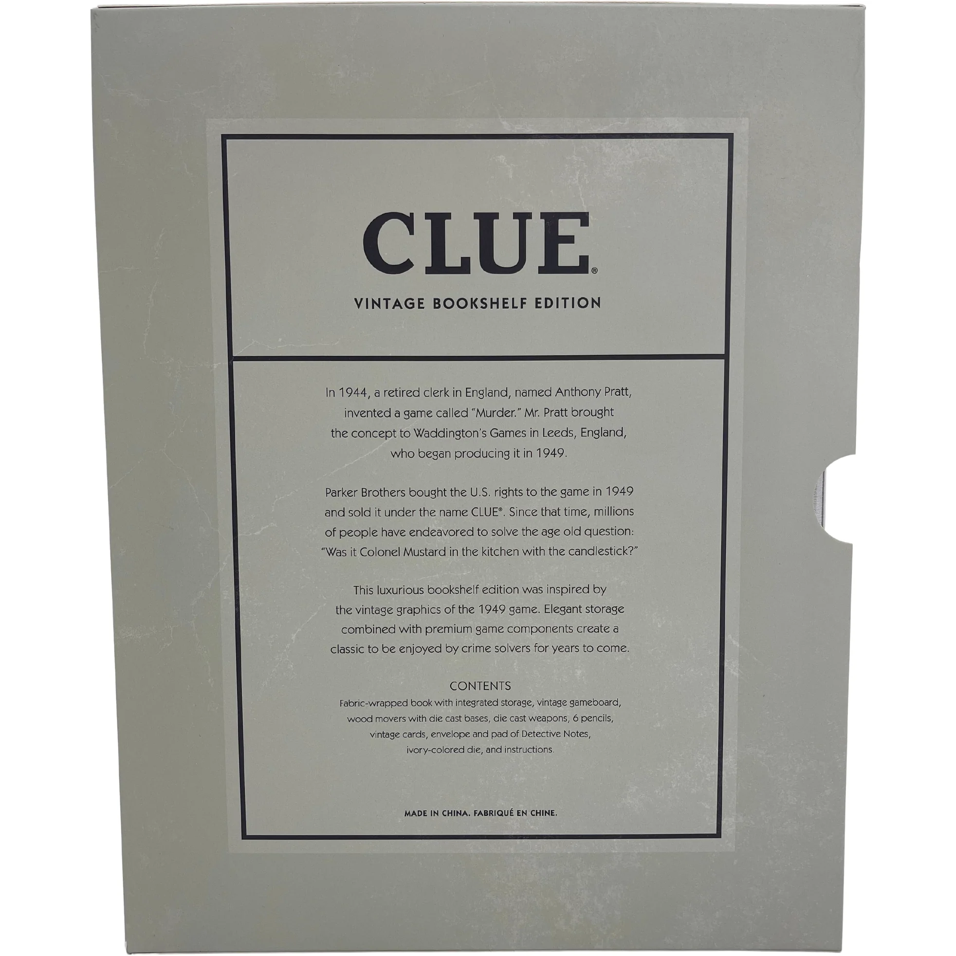 Clue Vintage Bookshelf Edition / Family Board Game / Linen Board Game CanadaWide Liquidations