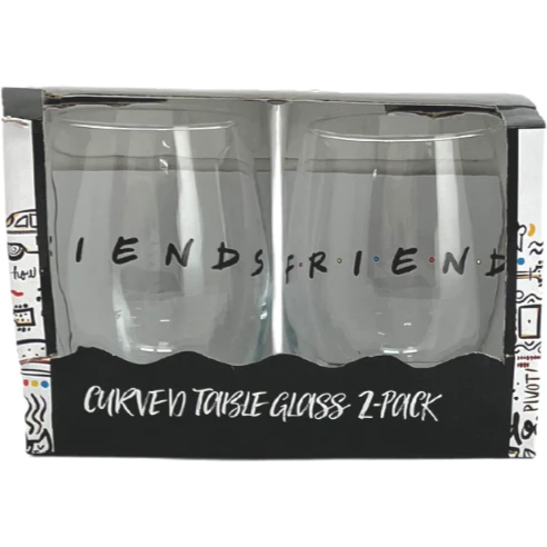 Friends Curved Table Glasses / 2 Pack **Deals**