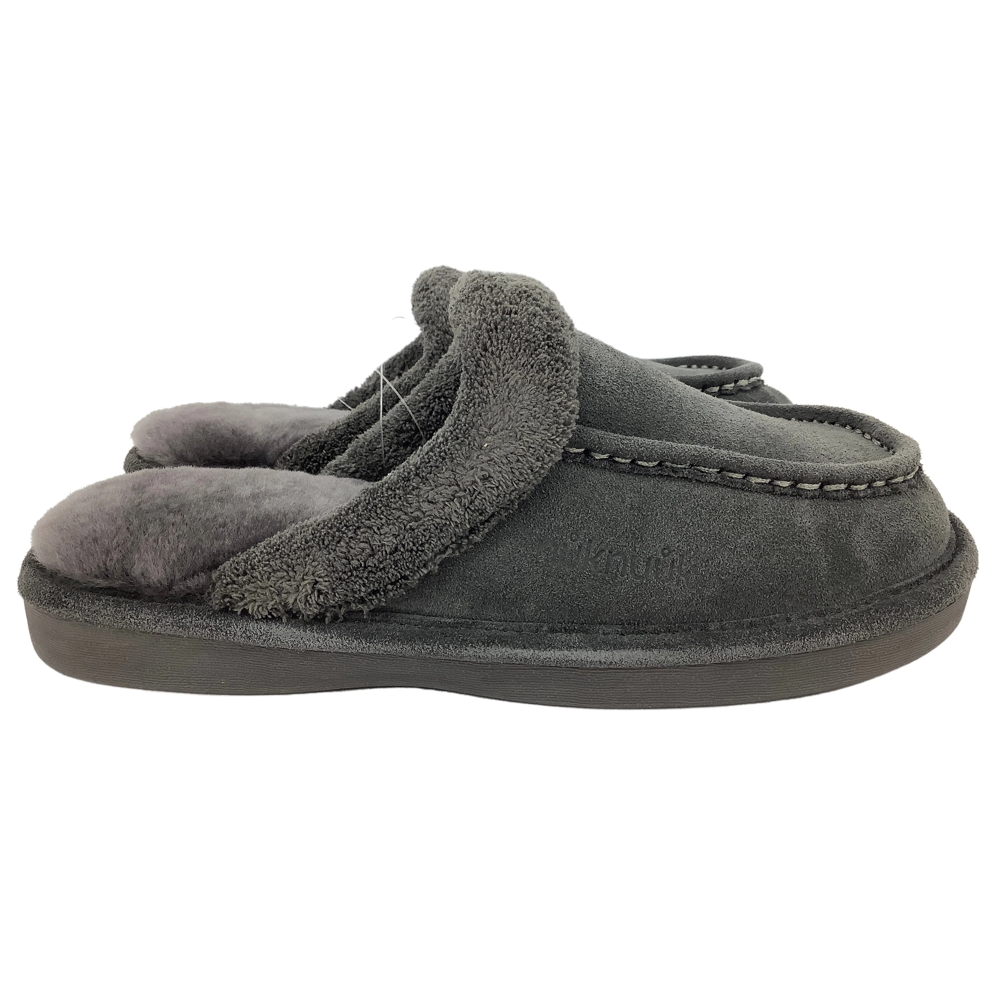 NukNuuk Men's Slippers / Leather / Grey / Size 10