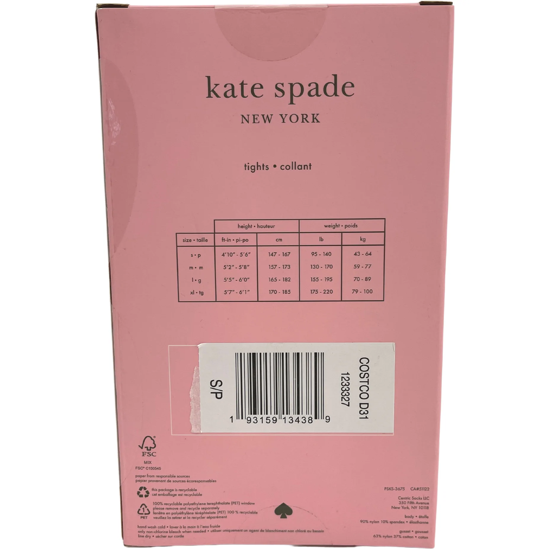 Kate Spade Women's Tights / 3 Pairs / Black / Size Small
