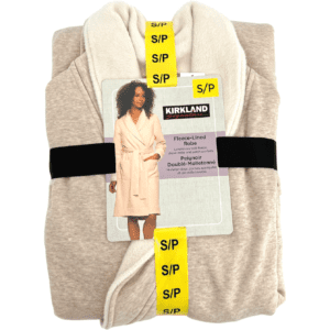 Kirkland Fleece Lined Robe: Beige / Women's Bath Robe / Various Sizes