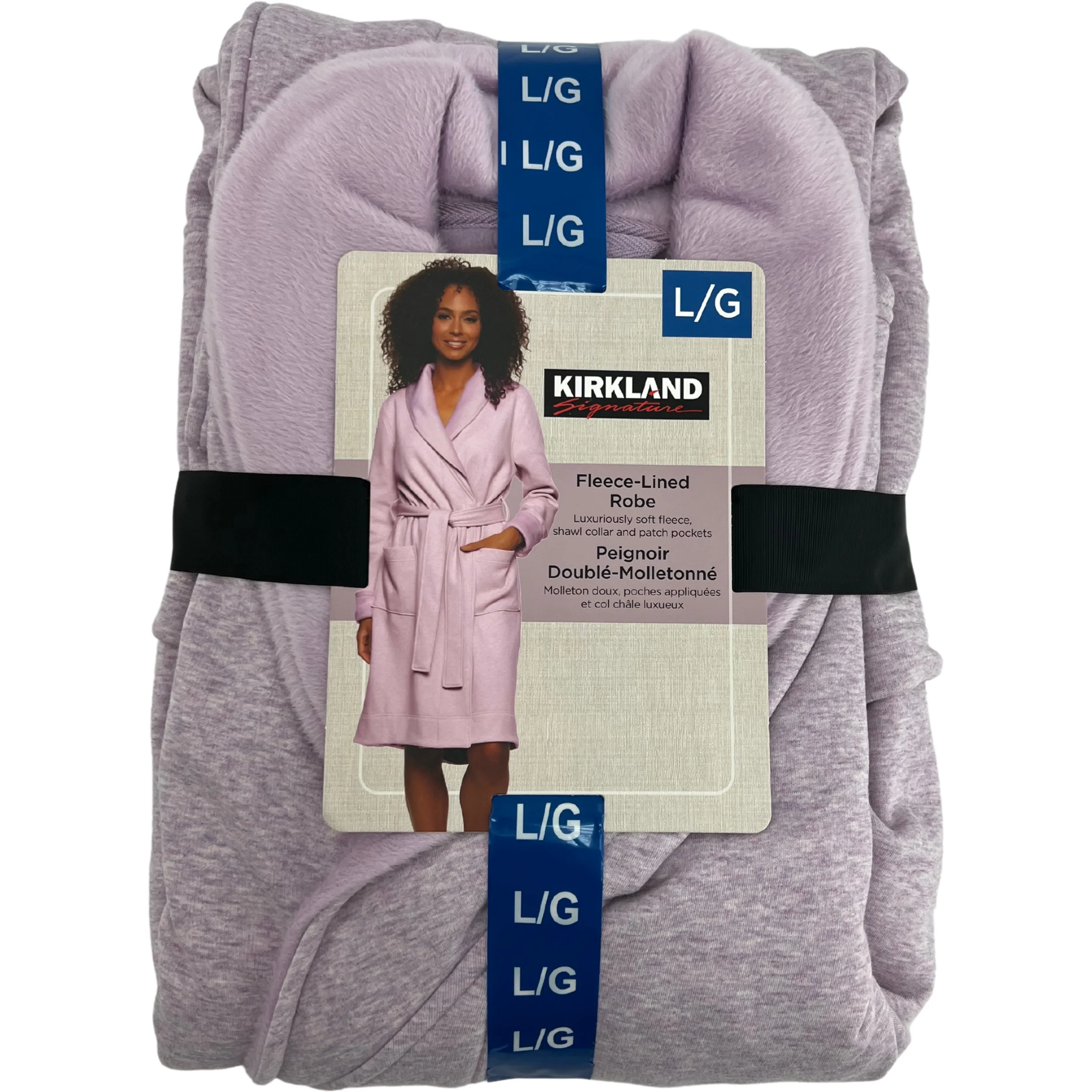 Kirkland Women's Fleece Lined Robe: Light Purple / Various Sizes