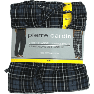 Pierre Cardin Men's Flannel Lounge Pants: 2 Pack / Blue Plaid / Various Sizes