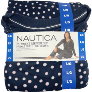 Nautica Women's Pyjama Set / 2 Piece Set / Navy & Light Pink / Various Sizes