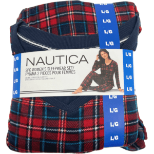Nautica Women's Pyjama Set / 2 Piece Set / Red & Navy / Various Sizes
