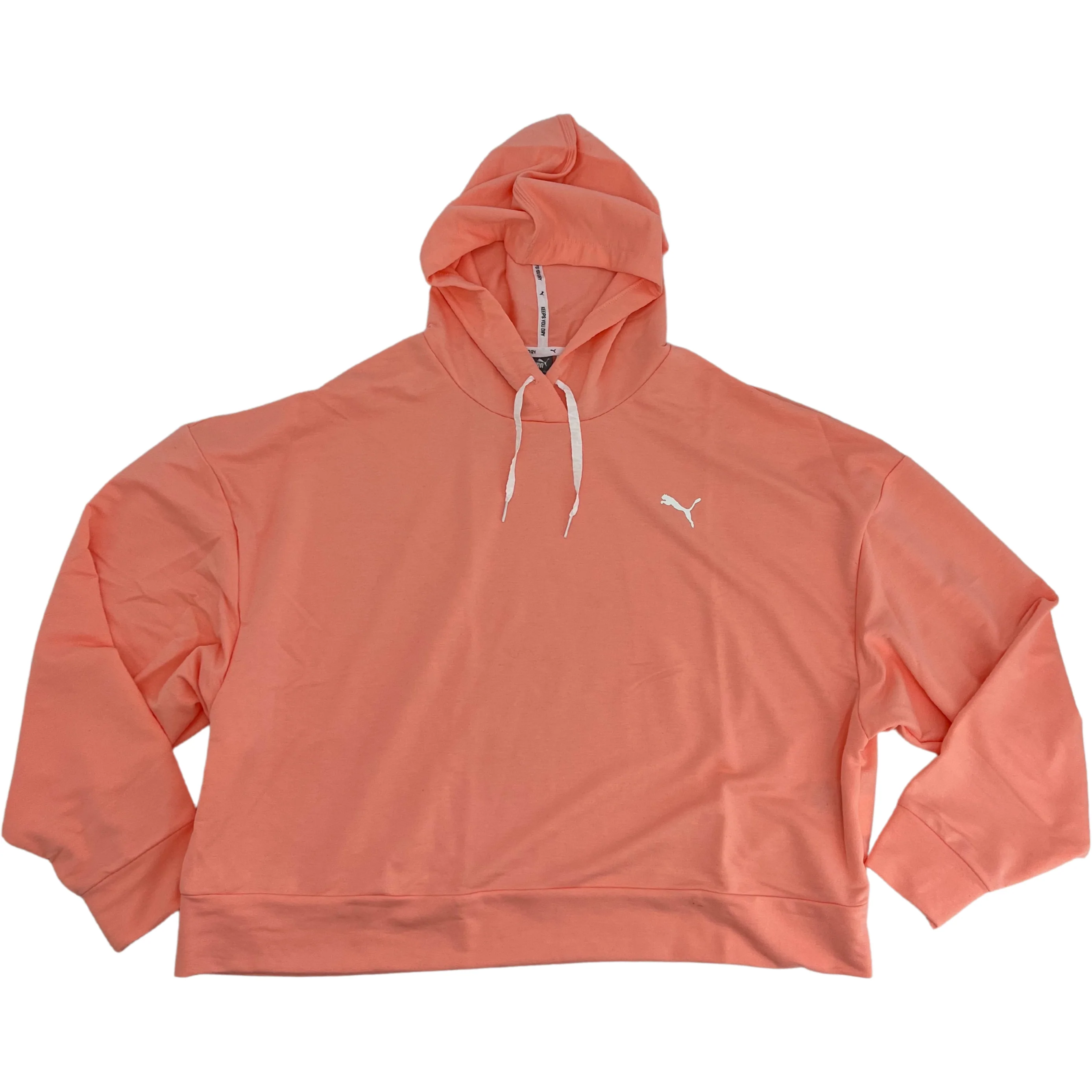 Puma Women's Pullover Hooded Cropped Sweater / Peach / XXLarge