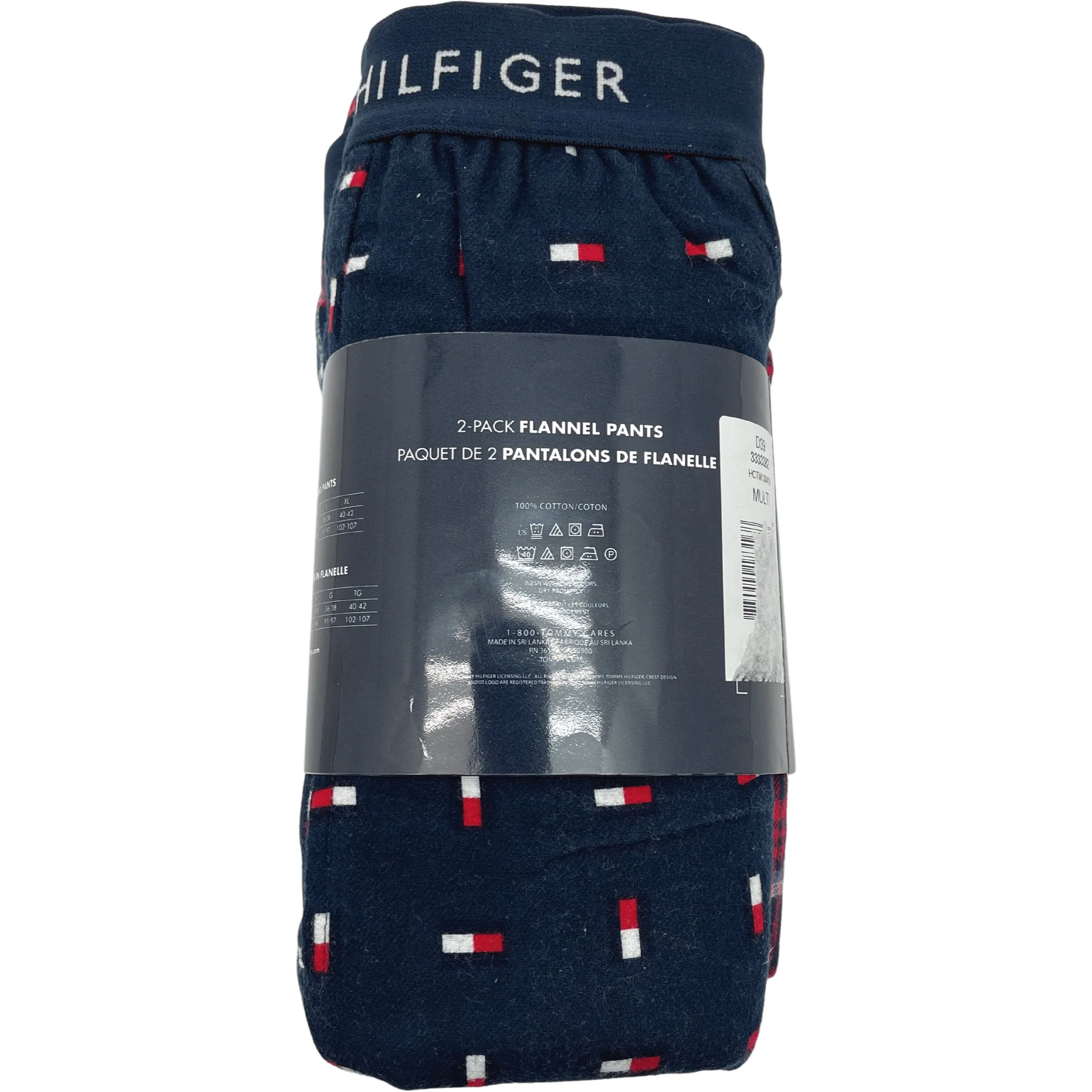 Tommy Hilfiger Men's Flannel Pyjama Pants / 2 Pack / Red & Navy / Size Medium