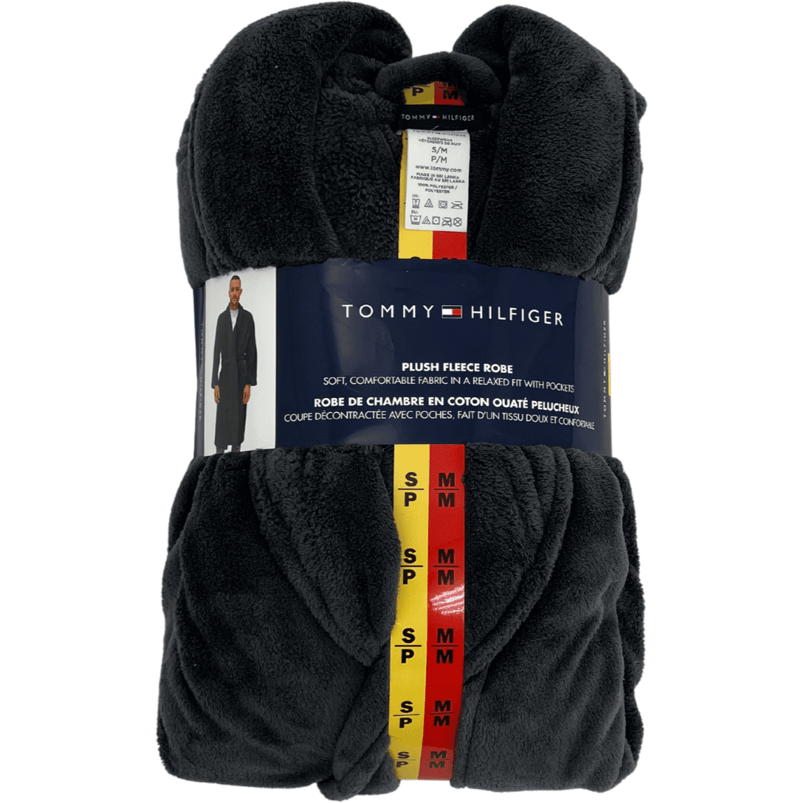 Tommy Hilfiger Men's Plush Fleece Robe / Dark Grey / Various Sizes