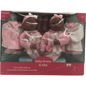 Kingstate Baby Emma & Allie Baby Dolls / 2 Dolls with Accessories / Twin Doll Set **DEALS**