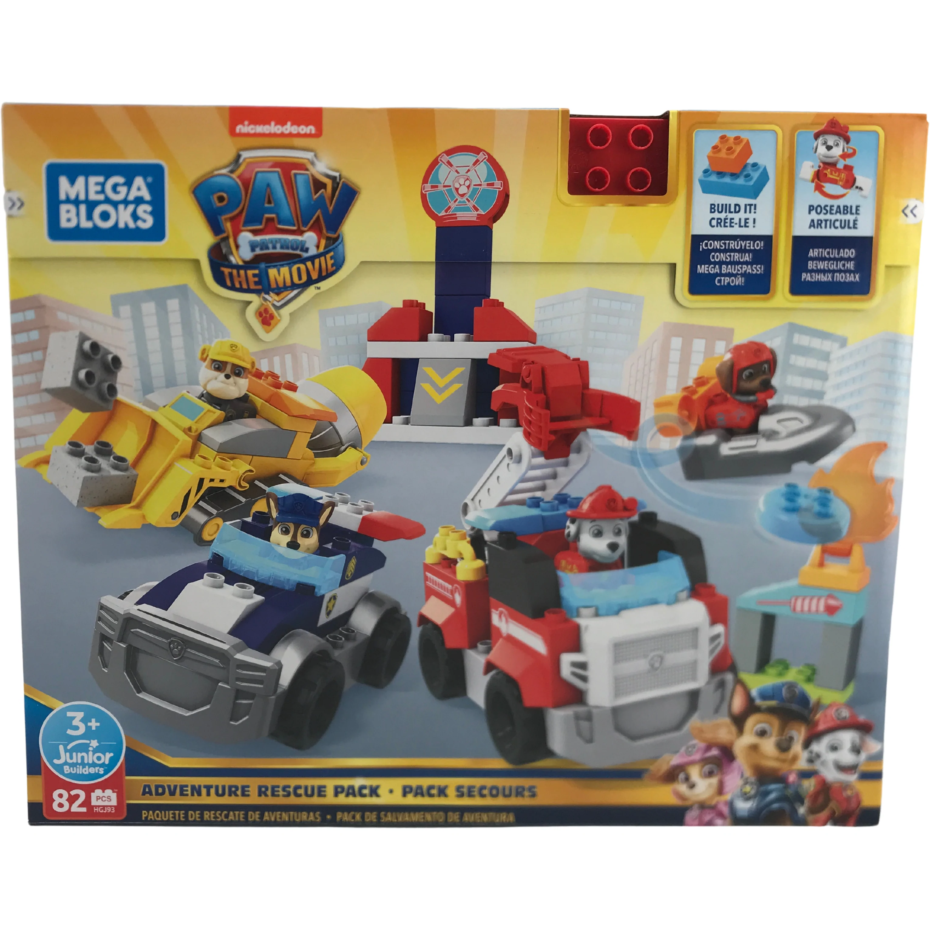 Paw Patrol Mega Bloks Set: Adventure Rescue Pack / 82 Pieces / Junior Builder