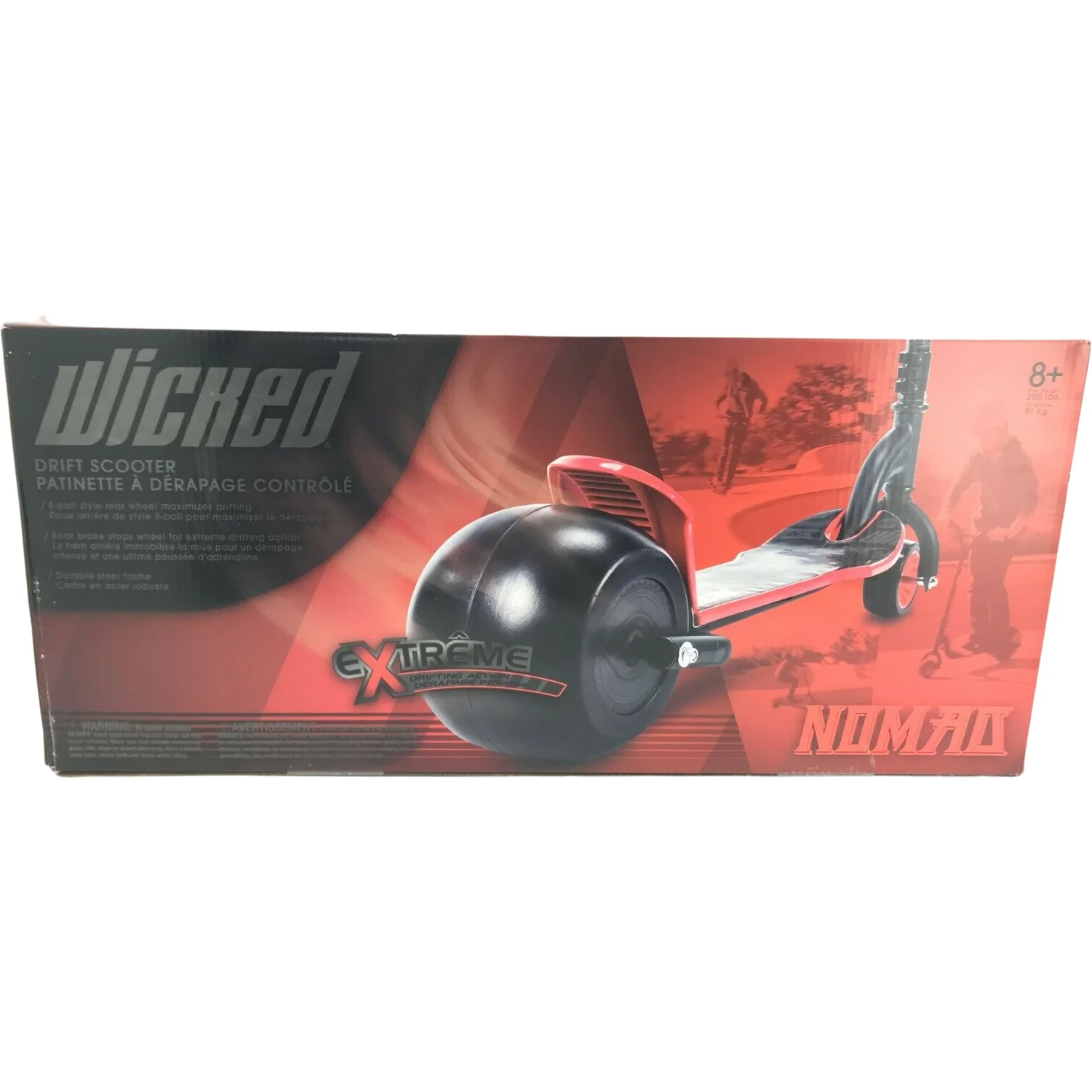 Wicked Drift Scooter: Action Scooter / Kid's Scooter / Black & Red