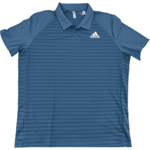 Adidas Men's Short Sleeve Polo Shirt: Blue / Size XLarge