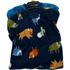 Carter's Boy's One Piece Pyjama Set: Blue / 2 Piece / Buffalo & Vehicle Theme / Size 6 Months