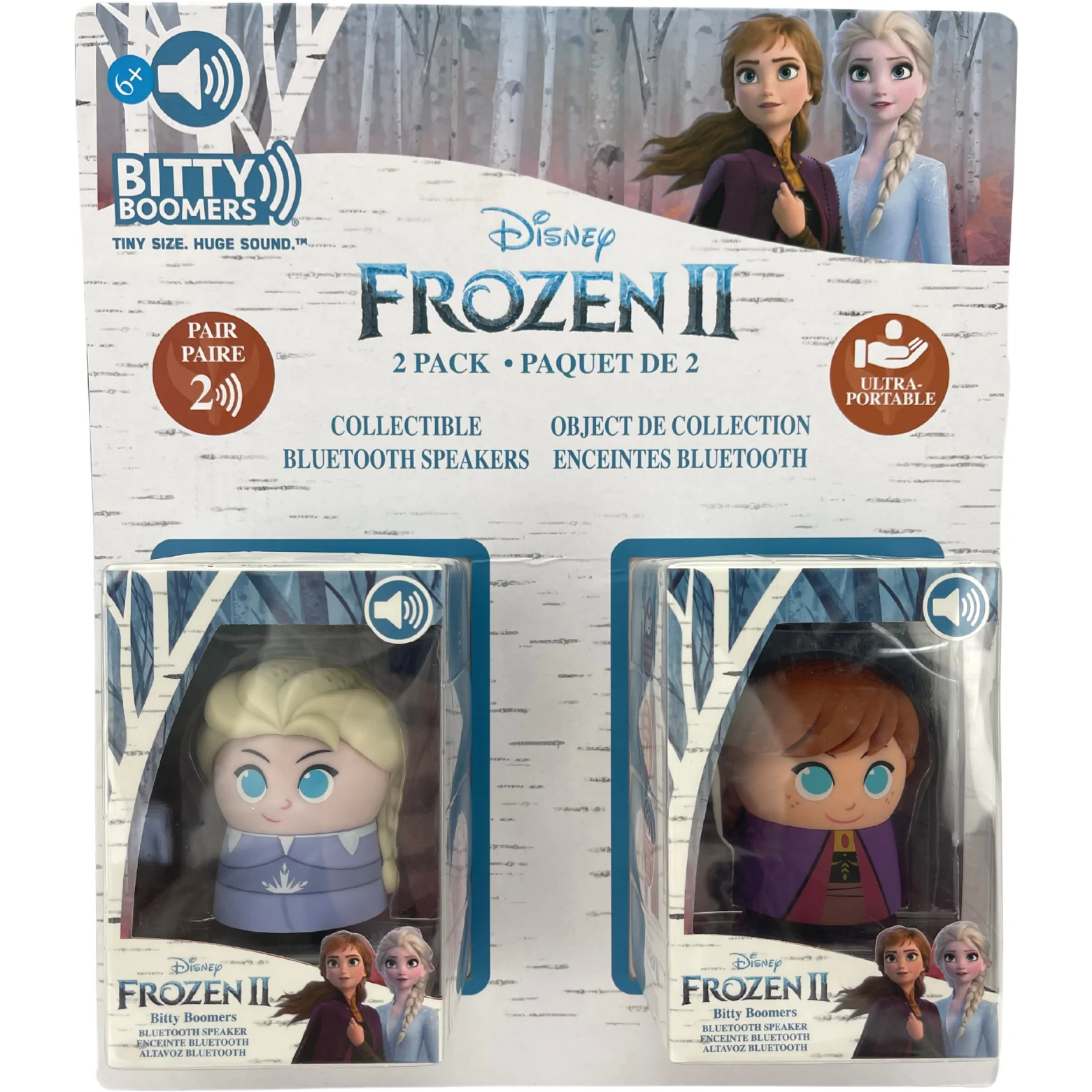 Disney Frozen II  Bluetooth Speaker Pack / 2 Pack / Anna & Elsa / Bitty Boomers