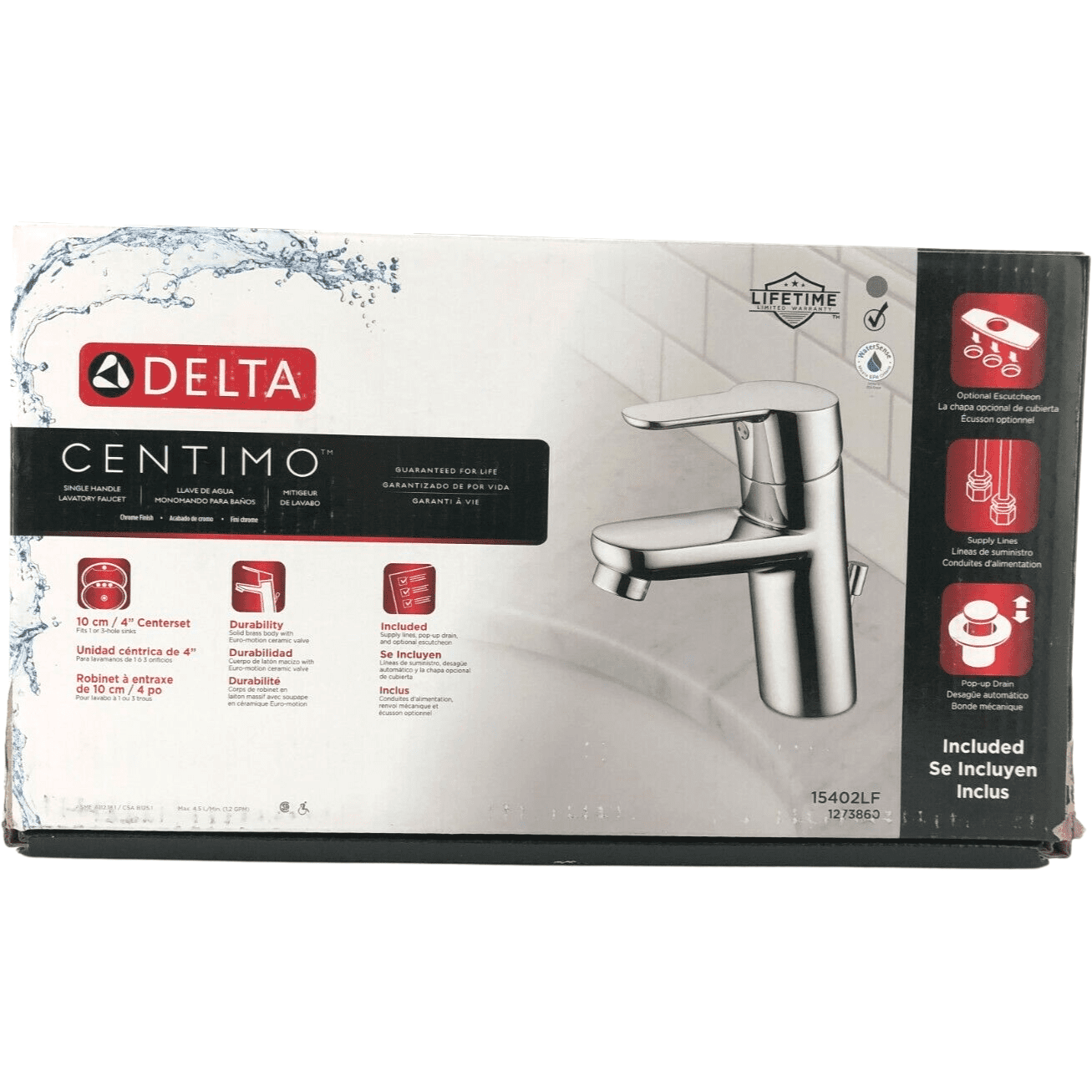 Delta Centimo Bathroom Faucet / 15402LF / Single Handle / Chrome