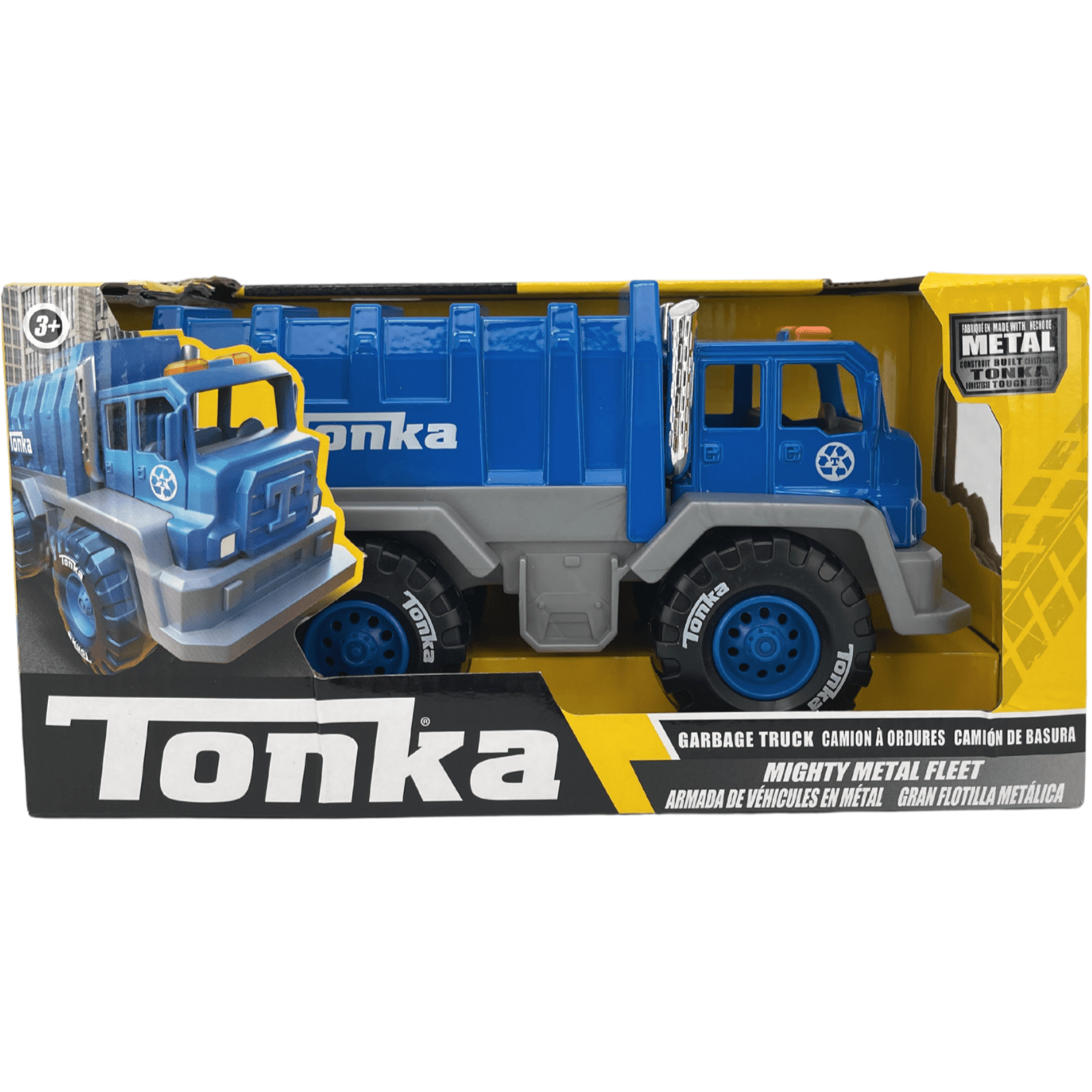 Tonka Mighty Metal Fleet Garbage Truck / Blue & Grey / 8" Garbage Truck **DEALS**