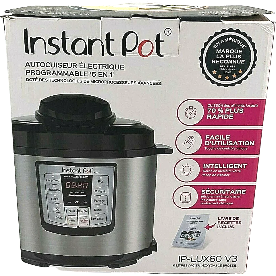Instant Pot 6 in 1 Programmable Electric Pressure Cooker / 6 Quart / IP-LUX60 V3 / Stainless Steel **Deals**