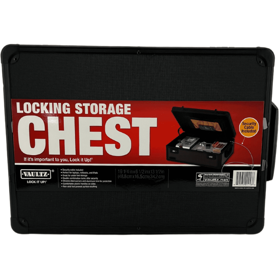 Vaultz Locking Storage Chest: Black