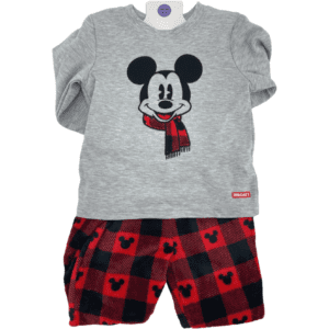 Disney Mickey Mouse Boy's Pyjamas / 2 Piece Set / Grey, Black & Red / Various Sizes